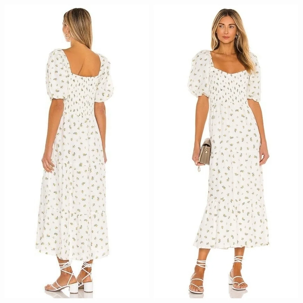 Faithfull the Brand Gianna Midi Dress in Carrie Floral size L NWT - Picture 4 of 11